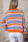 Momentlover Striped Round Neck Dropped Shoulder Sweater