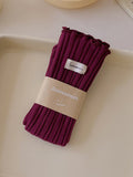 momentlover Wood Ear Lace Pleated Socks