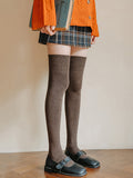momentlover Casual Skinny Leg Solid Color Stockings Accessories