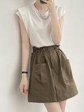 Momentlover Split-Joint Sleeveless Loose Round-neck T-Shirts Tops
