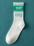 momentlover Simple Letter Sports Cotton Socks