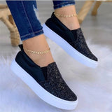 themeisles - Black Casual Patchwork Round Comfortable Flats Shoes