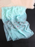 Momentlover Artistic Retro Floral Printed Sun-Protection Silk Scarf