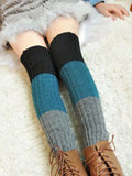 momentlover Casual Contrast Color Leg Warmers Accessories