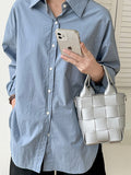 Momentlover Woven Solid Color Handbags Crossbody Bags