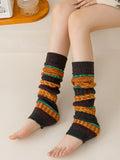 momentlover Casual Keep Warm Contrast Color Leg Warmers Accessories