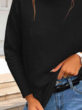 Momentlover Ribbed Mock Neck Long Sleeve Sweater