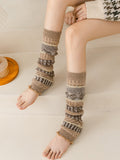 momentlover Casual Keep Warm Contrast Color Leg Warmers Accessories