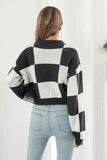 Momentlover Color Block Round Neck Dropped Shoulder Sweater