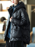 Momentlover Original Solid Hooded Cotton-Padded Coat