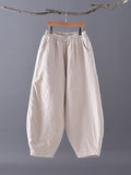 Momentlover Casual Loose Keep Warm Elasticity Solid Color Casual Pants Bottoms