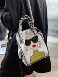 Momentlover Split-Joint Printed Figure Handbags Crossbody Bags Bags