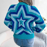 Momentlover Star Round Neck Sweater
