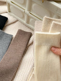 momentlover Casual Wool Keep Warm Solid Color Socks Accessories