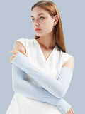 momentlover Simple Ice Silk Sun Protection Solid Color Sleevelet