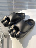 Momentlover Cat Paw Shape Hollow Slippers