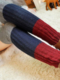 momentlover Casual Contrast Color Leg Warmers Accessories
