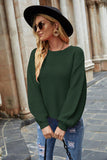 Momentlover Round Neck Lantern Sleeve Sweater