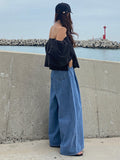 Momentlover Urban Blue Wide Leg Jean Pants