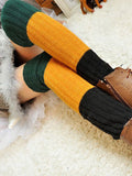 momentlover Casual Contrast Color Leg Warmers Accessories
