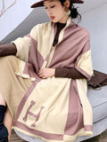 Momentlover Original Warm Letter Print Shawl&Scarf