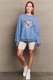 Momentlover Simply Love Full Size HAPPY NEW YEAR Round Neck Sweatshirt