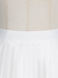 Momentlover Original Sleeveless Irregularity Solid Color High-Neck T-Shirt Top&Pleated Skirt Bottom Two Pieces Set