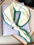Momentlover Original Striped Print Hair Band&Silk Scarf