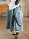 Momentlover Artistic Retro Loose Wide Legs Elasticity Jean Pants