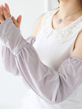 momentlover Solid Color Ice Silk Loose Sun Protection Sleevelet