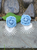 Momentlover Geometric Flower Shape Drop Earrings