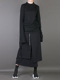 Momentlover Plain Multi-Layer Cropped Skirt