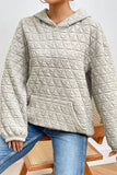 Momentlover Quilted Long Sleeve Hoodie with Pocket