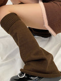 momentlover Leisure Fashion Knitting Solid Color Flared Leg Warmers Accessories