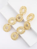 Momentlover Solid Color Hollow Geometric Drop Earrings