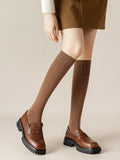 momentlover Casual Breathable Solid Color Mid-Calf Socks