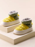 Momentlover Casual Non-Slip Keep Warm Water Velvet Proof Contrast Color Booties