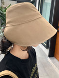 Momentlover Going Out Solid Color Sun Protection Fisherman Hat