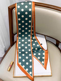 Momentlover Vintage Polka-Dot Printed Hair Band& Silk Scarf