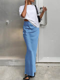 Momentlover Solid Color High Waisted Skirts Bottoms