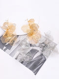 Momentlover Three-Dimensional Flower Solid Color Drop Earrings