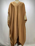 Momentlover Solid Color Short Sleeves Plus Size Deep V-Neck Maxi Dresses