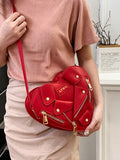 Momentlover Zipper Split-Joint Heart Shape Handbags Crossbody Bags Bags