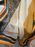 Momentlover Vintage Ramie Cotton Leopard Printed Scarf