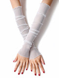 momentlover Sun Protection Mesh Solid Color Sleevelet