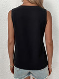 Momentlover Split-Joint Sleeveless Loose V-Neck Vest Top Blouses