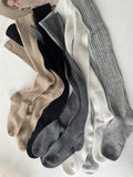 momentlover Casual Solid Color Stockings Accessories