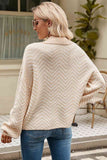 Momentlover Striped Collared Neck Buttoned Pullover Sweater