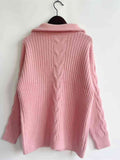 Momentlover Ribbed Half Zip Long Sleeve Sweater