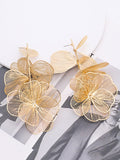 Momentlover Three-Dimensional Flower Solid Color Drop Earrings